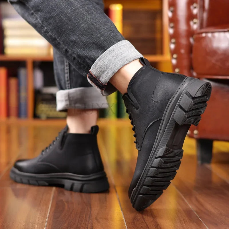 Bota Masculina de Inverno em Couro Legítimo - Lobo