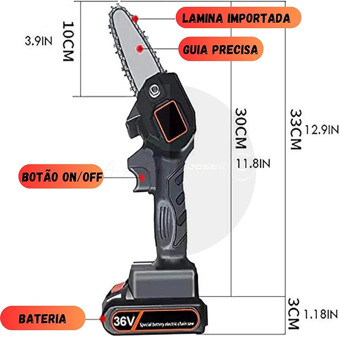 Mini Motoserra Elétrica a Bateria