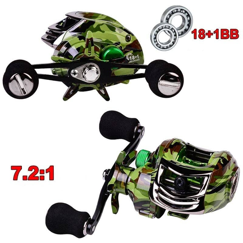 Carretilha de Pesca Pro 18+1 10Kg Drag Camuflada