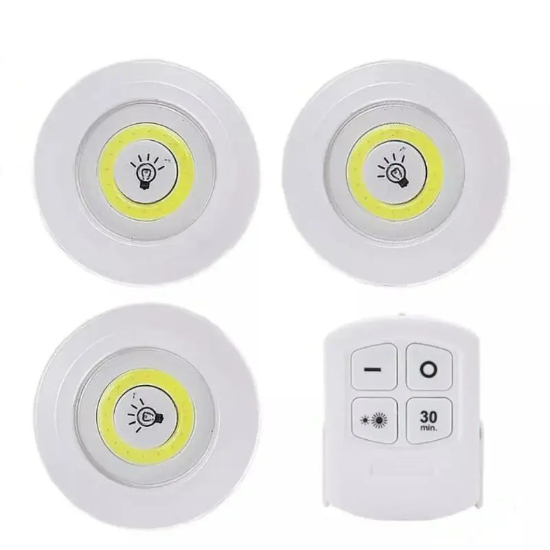 Kit com 3 Luminárias Led Sem Fio com Controle Remoto