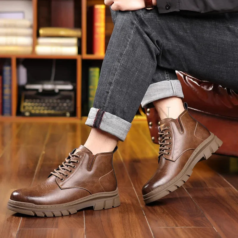 Bota Masculina de Inverno em Couro Legítimo - Lobo